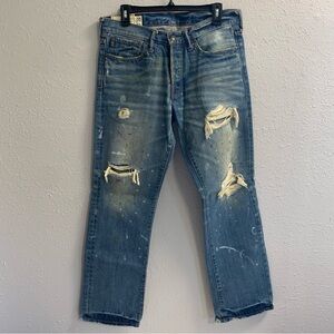 Abercrombie and Fitch Horton classic straight mens jeans distressed size 30/30